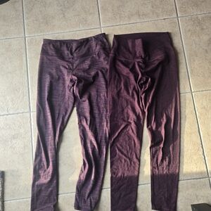 Womens Maroon Leggings Set Size Medium